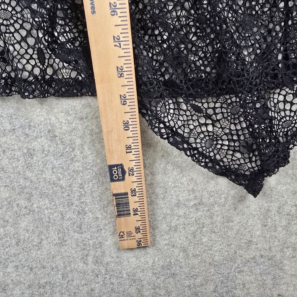 Nygård Women Open Front Black Lace Vest S 100% Nylon Lightweight Sleeveless - Picture 8 of 9